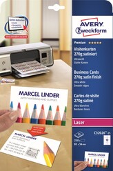 Avery Zweckform C32026-25 Vizitkový papír 85x54 mm, 270g/m2, 25 archů, 250 ks