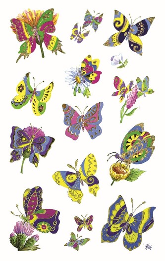 Avery Zweckform 55157 Kreativní samolepky, 28 ks, motiv motýli