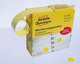 Avery Zweckform 3852 Samolepicí tečky Ø 10 mm, 800 ks, žluté