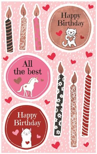 Avery Zweckform 57076 Kreativní samolepky, 19 ks, motiv narozeniny