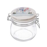 Dóza sklo/kov klip keram. víčko SNĚHULÁK 0,5 l