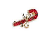 Vánoční brož s broušenými kamínky - 1 ks - 1 červená