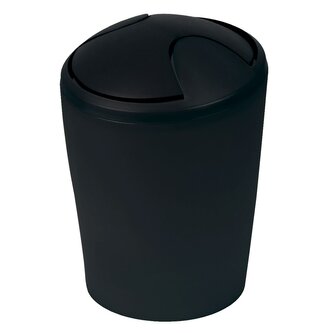 Spirella výklopný odpadkový koš MOVE, černý, plast, 2 L