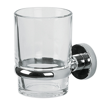 Spirella nástěnná sklenička na kartáčky ATLANTIC, sklo chromovaná ocel