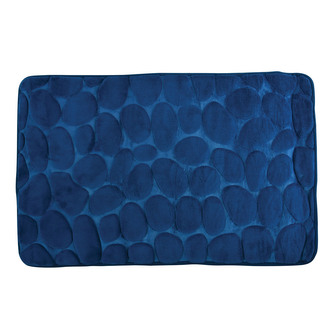 MSV koupelnová předložka PEBBLES, tmavě modrá, PU pěna, protiskluzová, 50 x 80 cm