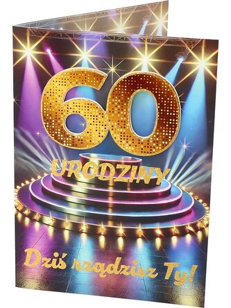 Karnet A B6 60 urodziny złote RU-008