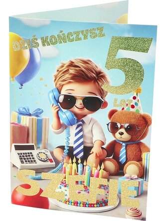 Karnet A B6 5 urodziny szef RD-007