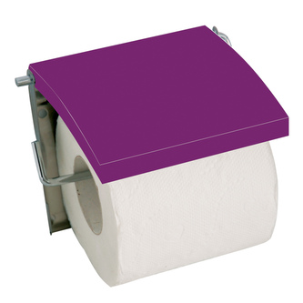 MSV držák na toaletní papír COVER, s krytem, fialový, ocel