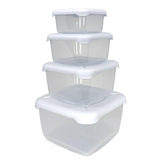 Belli E Forti sada potravinových dóz FRIGOBELLA 3+1, čtvercové s víkem, plastové