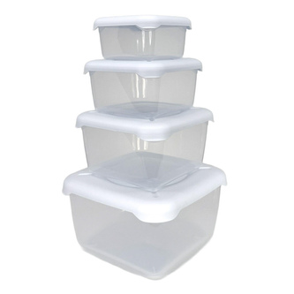 Belli E Forti sada potravinových dóz FRIGOBELLA 3+1, čtvercové s víkem, plastové