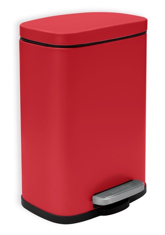 Spirella pedálový odpadkový koš AKIRA, matná červená, ocel, 5 L