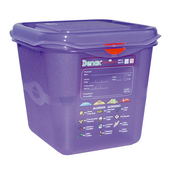 Denox gastronádoba GN1/6 s víkem GASTRONOX ALLERGEN, 150 mm, PP, objem 2,6 L, hermetická