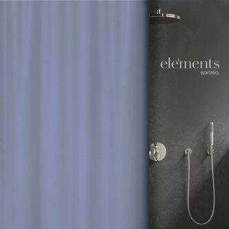 Elements by Spirella sprchový závěs PURE, modrý, 120 x 200 cm, polyester