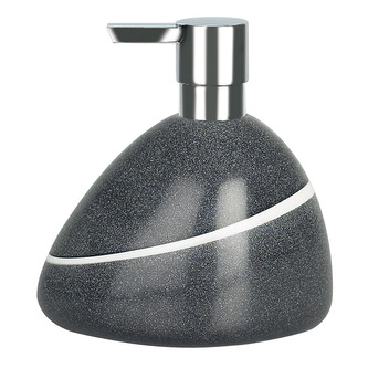 Spirella dávkovač mýdla ETNA, šedý, polresin, kamenný vzhled, 400 ml