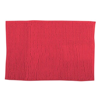 MSV koupelnová předložka CHENILLE, červená, mikrovlákno, protiskluzová, 40 x 60 cm