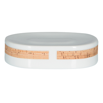 Spirella mýdlenka TUBE Nature, bílá, porcelán, korek