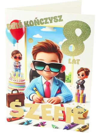 Karnet A B6 8 urodziny szef RD-013
