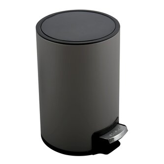Spirella pedálový odpadkový koš RIKU, šedá, ocel, 5 L