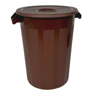 Denox nádoba na odpad s víkem INDUSTRIAL, 100 L, gastro, hnědý, pevný plast