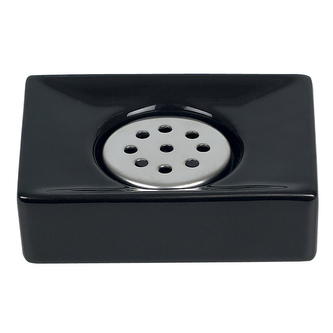 Spirella mýdlenka QUADRO, černá, keramika