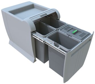 Vestavný odpadkový koš Elletipi CITY - výsuvný, 8+8+8+8 L , PTA 4045C