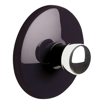 Spirella samolepící háček BOWL, černý, ABS, průměr 50 mm