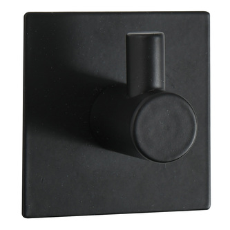 Spirella hranatý samolepící háček METI, černá ocel, 45 x 45 mm