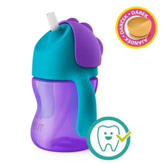 Philips AVENT Hrneček s ohebným brčkem 200 ml dívka+dárek PETITE&MARS Miska 6m+