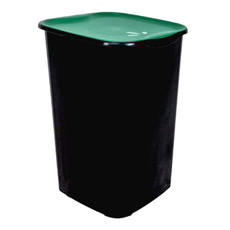 Belli E Forti koš na tříděný odpad RECYCLING, černý, plast, zelené víko, 50 L