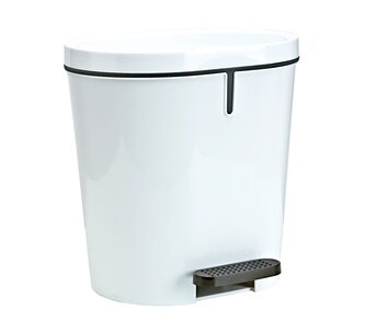 Denox Oval pedálový odpadkový koš 8 l, plast, bílý
