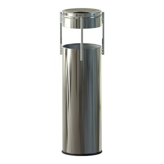 Venkovní odpadkový koš s popelníkem Prestige Pillar 15 l, nerez ocel, lesklá