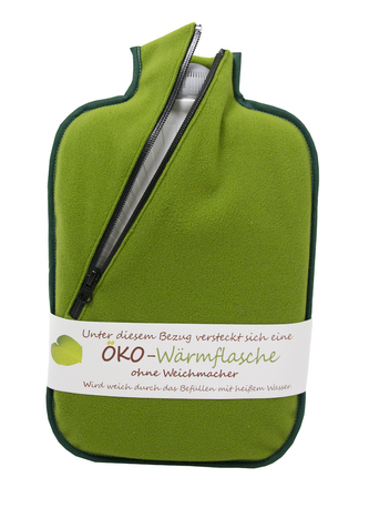 Termofor Hugo Frosch Eco Classic Comfort se softshellovým obalem na zip – zelený