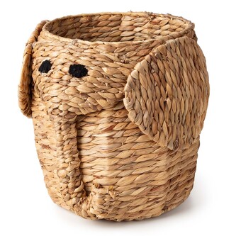 Compactor dětský koš na hračky s víkem NOAH M - Slon, z vodního hyacintu, 30 x 32 cm