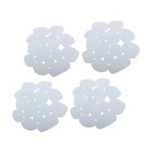 MSV sada 4 protiskluzových podložek GALETS, ve tvaru oblázků, bílá, PVC, 12 x 13 cm