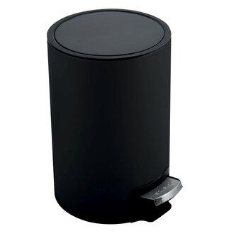 Spirella pedálový odpadkový koš RIKU, černá, ocel, 5 L