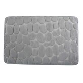 MSV koupelnová předložka PEBBLES, šedá, PU pěna, protiskluzová, 40 x 60 cm