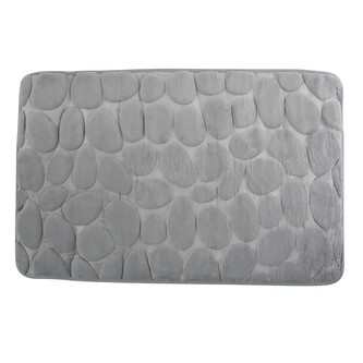MSV koupelnová předložka PEBBLES, šedá, PU pěna, protiskluzová, 40 x 60 cm
