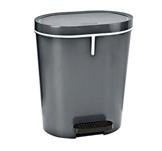 Denox Oval pedálový odpadkový koš 25 l, plast, antracitový