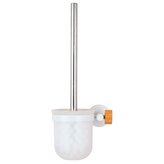 MSV WC nástěnná štětka IANA, se skleněnou nádobou, bílá