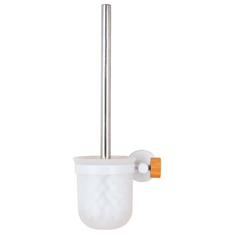 MSV WC nástěnná štětka IANA, se skleněnou nádobou, bílá