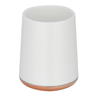 MSV kelímek na zubní kartáčky LENA, bílý, měděný, plast