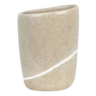 Spirella kelímek na kartáčky ETNA, béžový, polyresin, kamenný vzhled