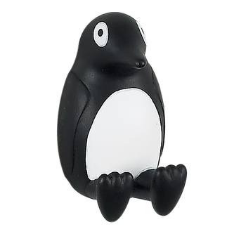 Spirella dětský háček PINGU, tučňák, černý-bílý, polyresin, samolepící, 40 x 65 mm