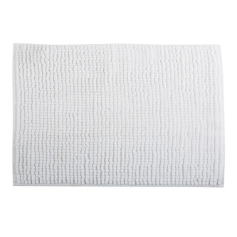 MSV koupelnová předložka CHENILLE, bílá mikrovlákno, protiskluzová, 50 x 80 cm