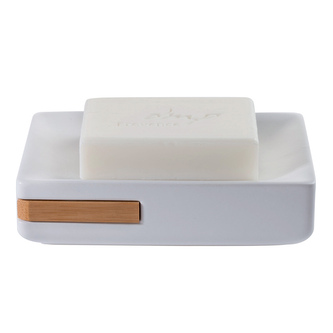 Spirella mýdlenka OSLO, bílá, keramika, bambus