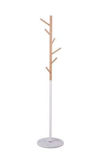 Dřevěný věšák Compactor s mramorovým podstavcem 38 x 172 cm, trubka z lakované oceli