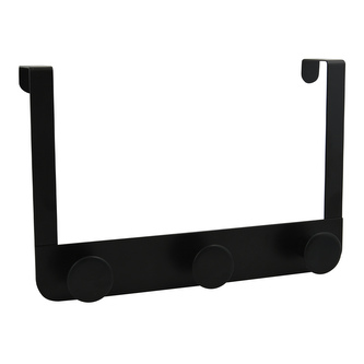 Spirella závěsný věšák na dveře se 3 háčky RONDA Tre, matně černý, kov, 44 mm
