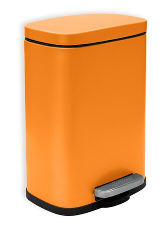 Spirella pedálový odpadkový koš AKIRA, matná oranžová, ocel, 5 L