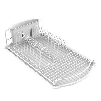 MSV odkapávač na nádobí DISH, bílý, ocel, 47,5 x 26,5 x 11 cm