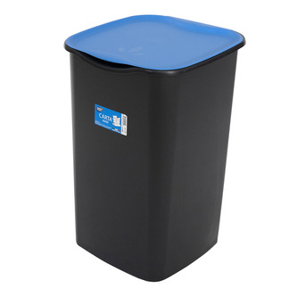 Belli E Forti koš na tříděný odpad RECYCLING, černý, plast, modré víko, 50 L